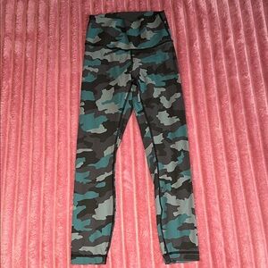 Lululemon Athletica Camouflage Leggings - Green and Black